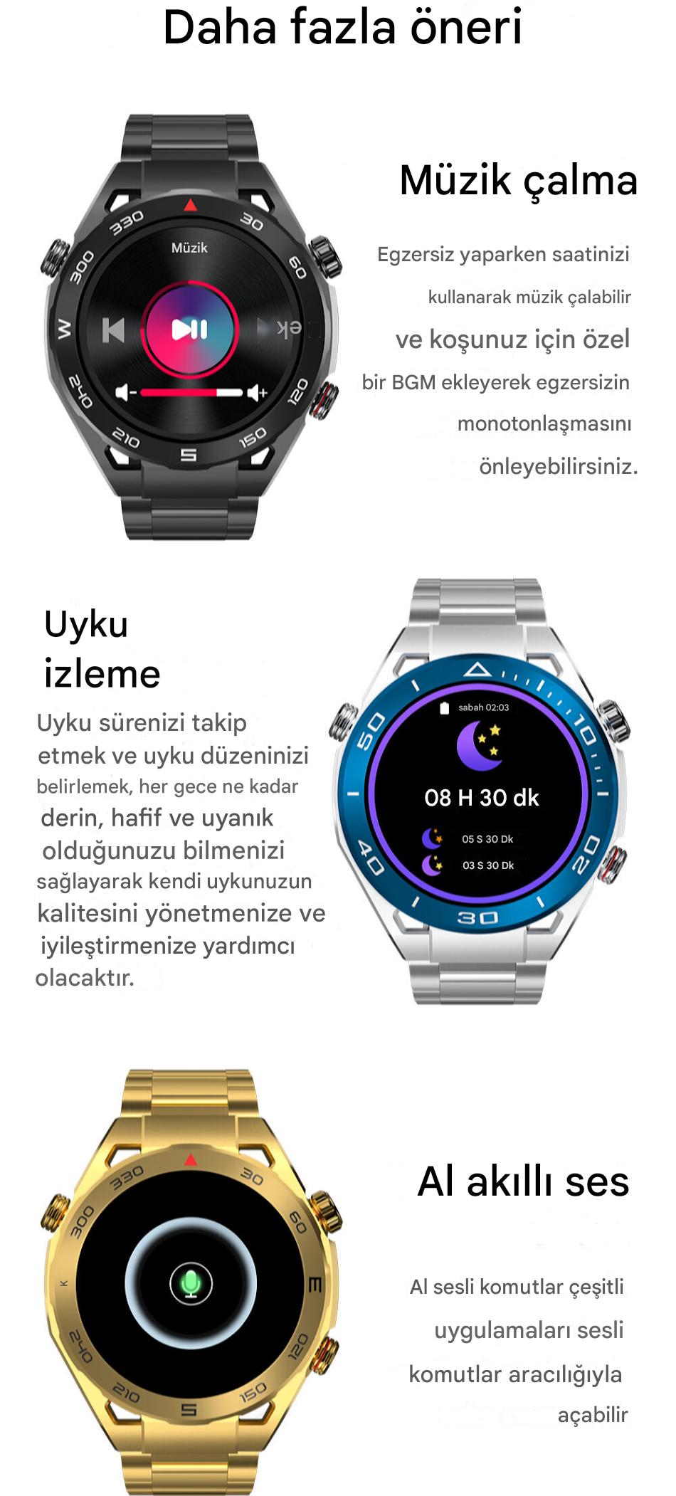 Meanyou Akıllı Saat SK4 1.62inch Dokunmatik Ekran Bluetooth Arama, Spor Modları, Sağlık Takibi - MeanYou