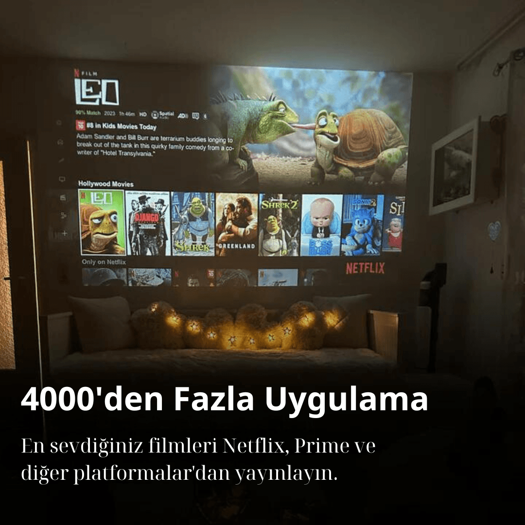 Meanyou 4K Ev Sineması Siyah Projektörü - MeanYou