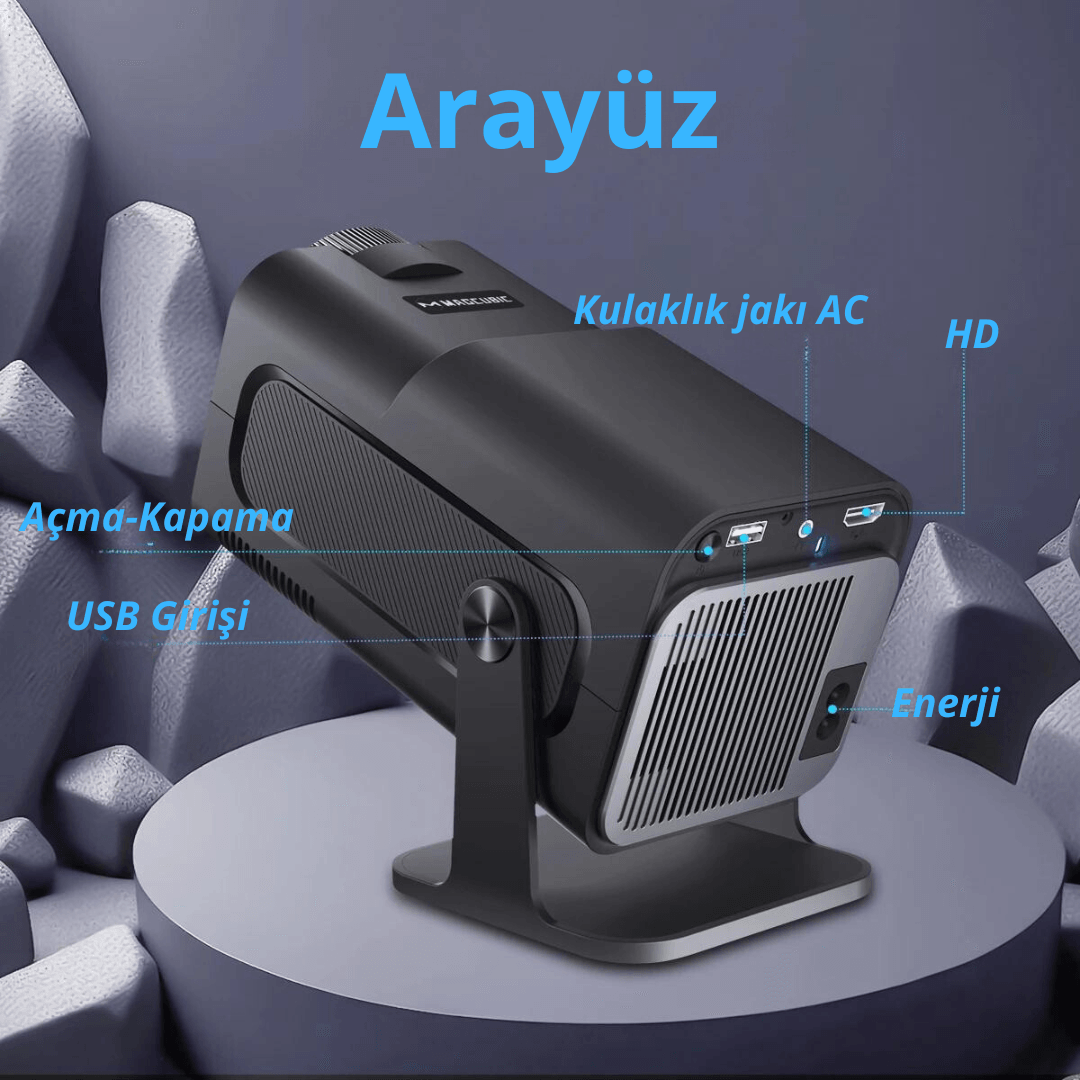 Meanyou 4K Ev Sineması Siyah Projektörü - MeanYou