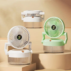 Meanyou Katlanabilir USB Şarjlı Mini Soğutma Fanı Nemlendirici – 3 Kademeli Sessiz Masa Fanı | 1200mAh Lityum Pil ile Taşınabilir Klima Etkisi - MeanYou