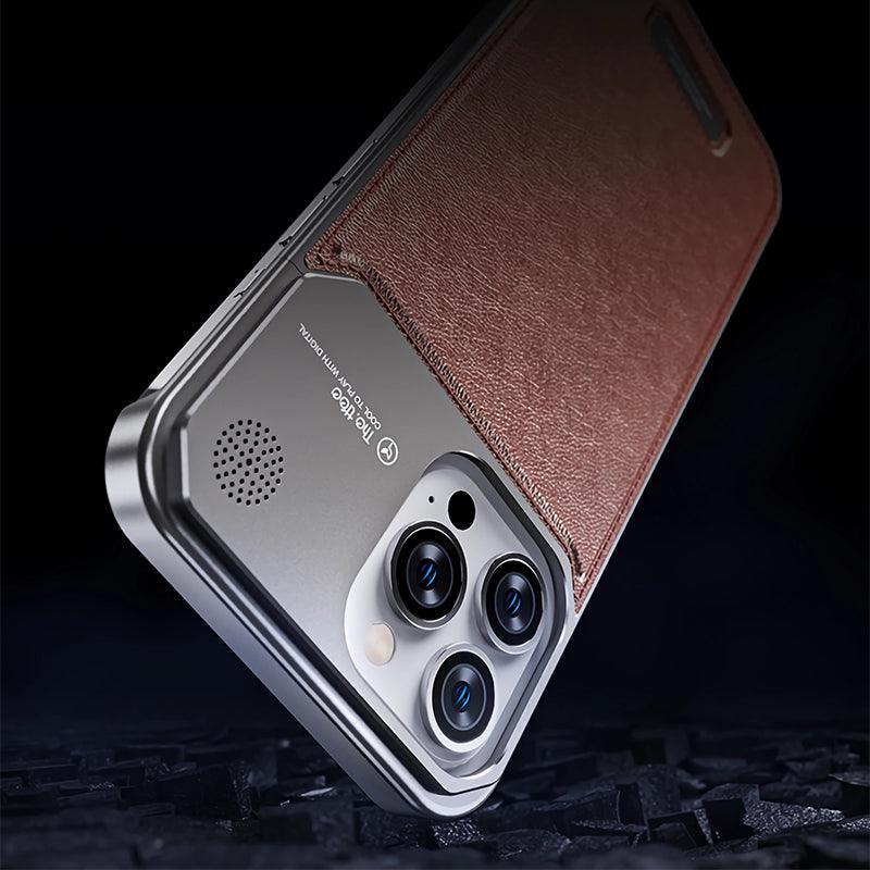 Meanyou Lüks Deri ve Alüminyum Aromaterapi Koruyucu MagSafe iPhone Kılıf - MeanYou