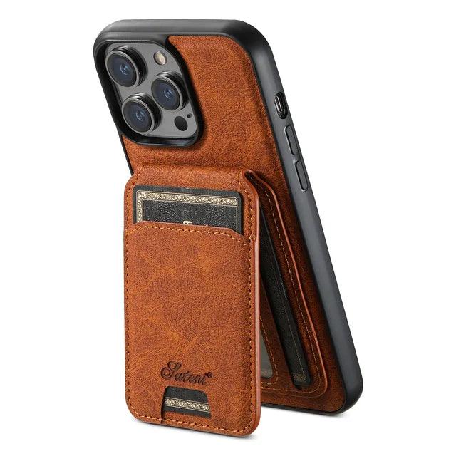 Meanyou Manyetik MagSafe Kart Cüzdanlı 2in1 Deri iPhone ve Samsung Telefon Kılıfı - MeanYou