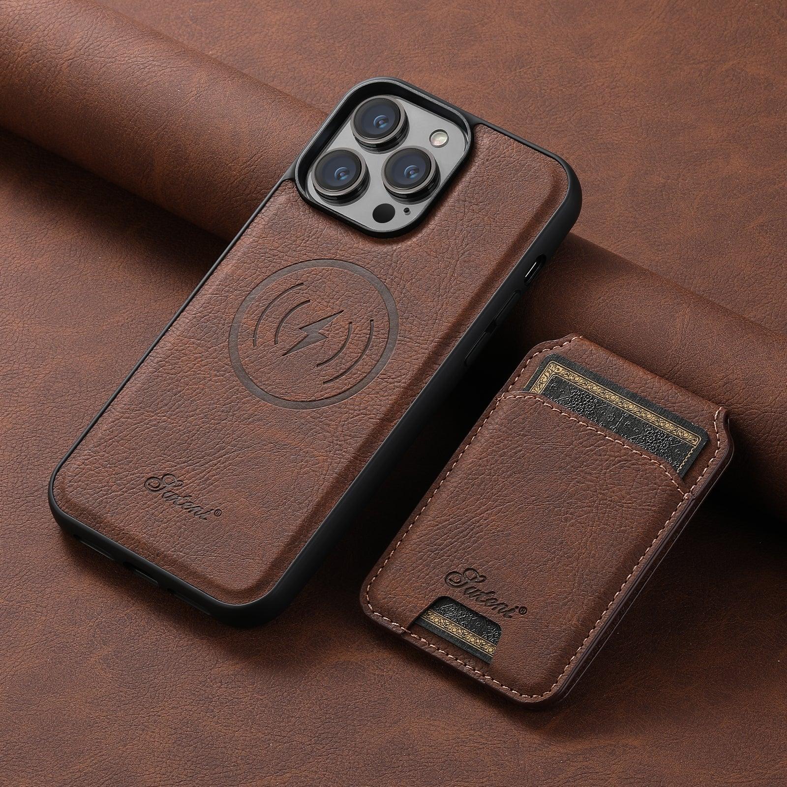 Meanyou Manyetik MagSafe Kart Cüzdanlı 2in1 Deri iPhone ve Samsung Telefon Kılıfı - MeanYou