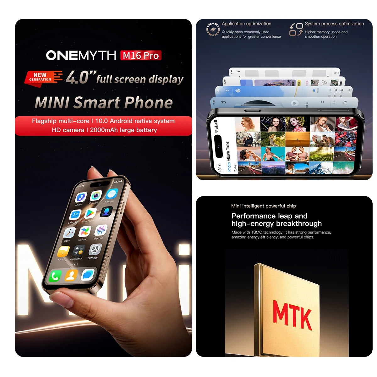 Meanyou Mini Akıllı Telefon ONEMYTH M17 Pro 4G - MeanYou