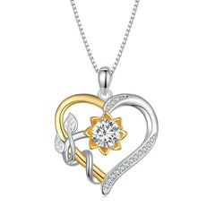 Meanyou Moissanite Çiçekli Kalp Kolye - MeanYou