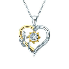 Meanyou Moissanite Çiçekli Kalp Kolye - MeanYou