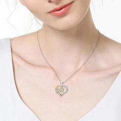 Meanyou Moissanite Çiçekli Kalp Kolye - MeanYou