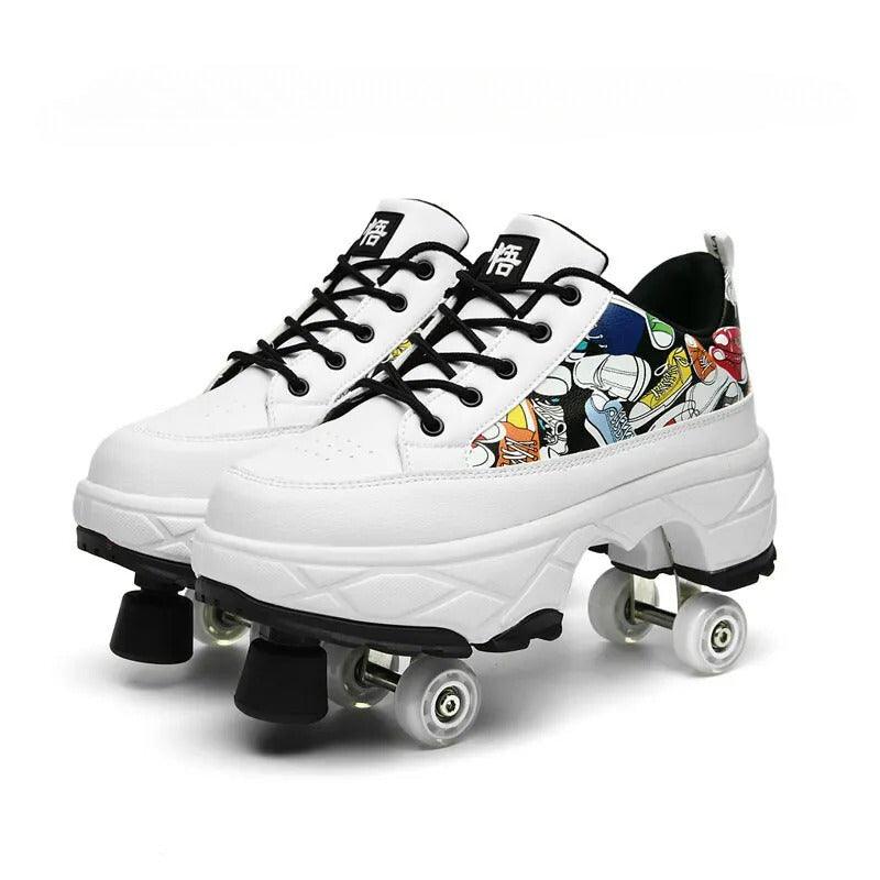 Meanyou Vintage Tekerlekli Ayakkabı Fren Modüllü | Kaykay Ayakkabı | Paten Ayakkabı - MeanYou