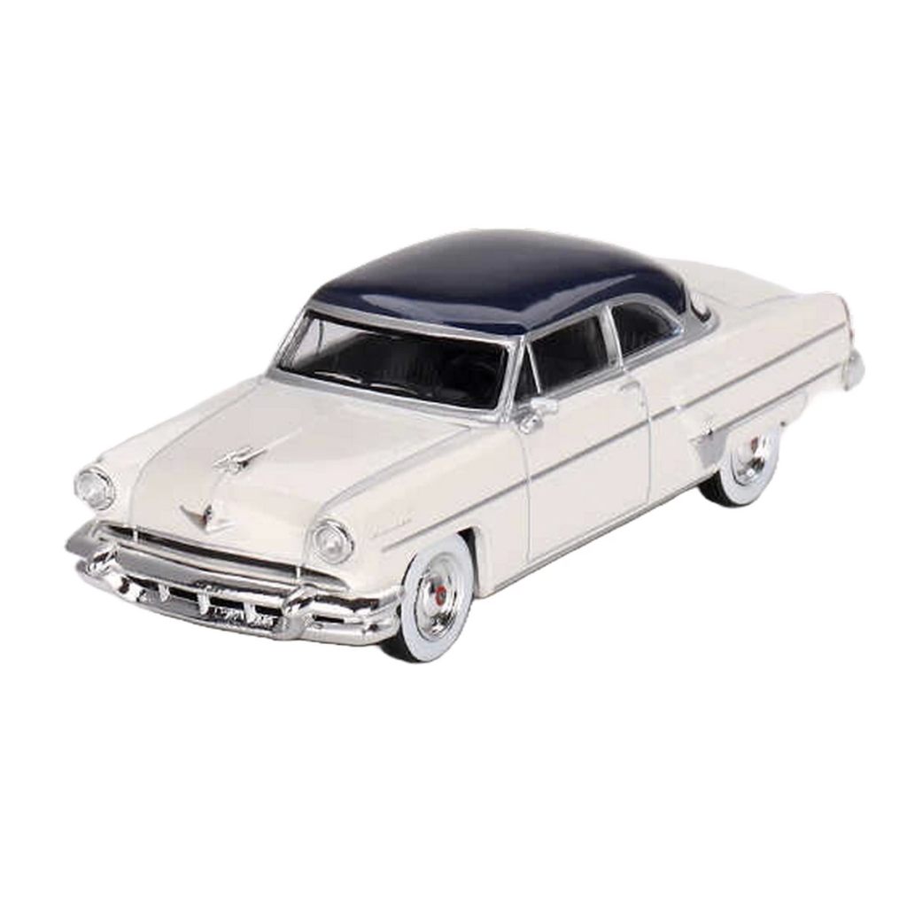 Nessiworld Mini GT 1/64 Lincoln Capri 1954 Arctic White / Atlantic Blue