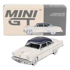 Nessiworld Mini GT 1/64 Lincoln Capri 1954 Arctic White / Atlantic Blue