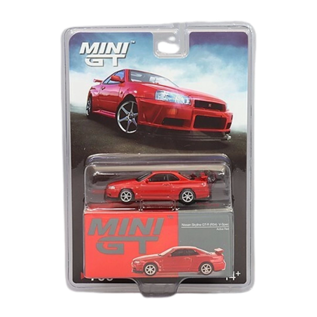 Nessiworld Mini GT 1/64 Nissan Skyline GT-R (R34) V-SPEC Rouge actif