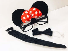 Nessiworld Minnie Mouse Glasses Bow Tie Tail Set