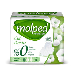 Serviette hygiénique Nessiworld Molped Pure&amp;Soft Normal, 8 pièces