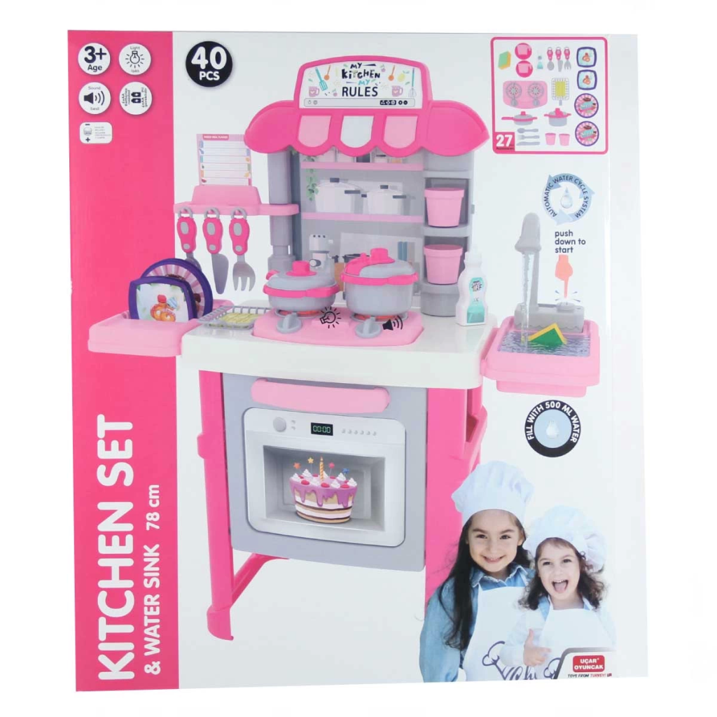 NessiWorld Kitchen SetWith Sound and LightFaucet40 Pieces
