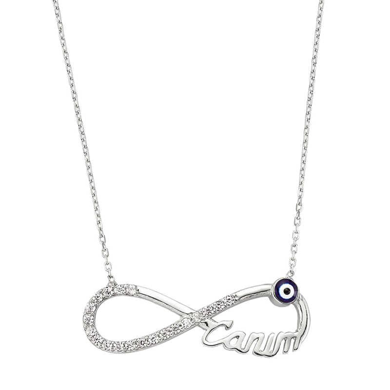 Silver Evil Eye Infinity My Sweetheart Lady Necklace