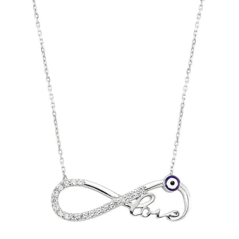 Silver Evil Eye Infinity Love Women's Necklace