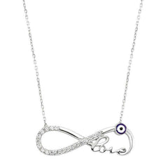 Silver Evil Eye Infinity Love Women's Necklace