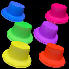 Chapeau Fedora en plastique rose fluo Nessiworld