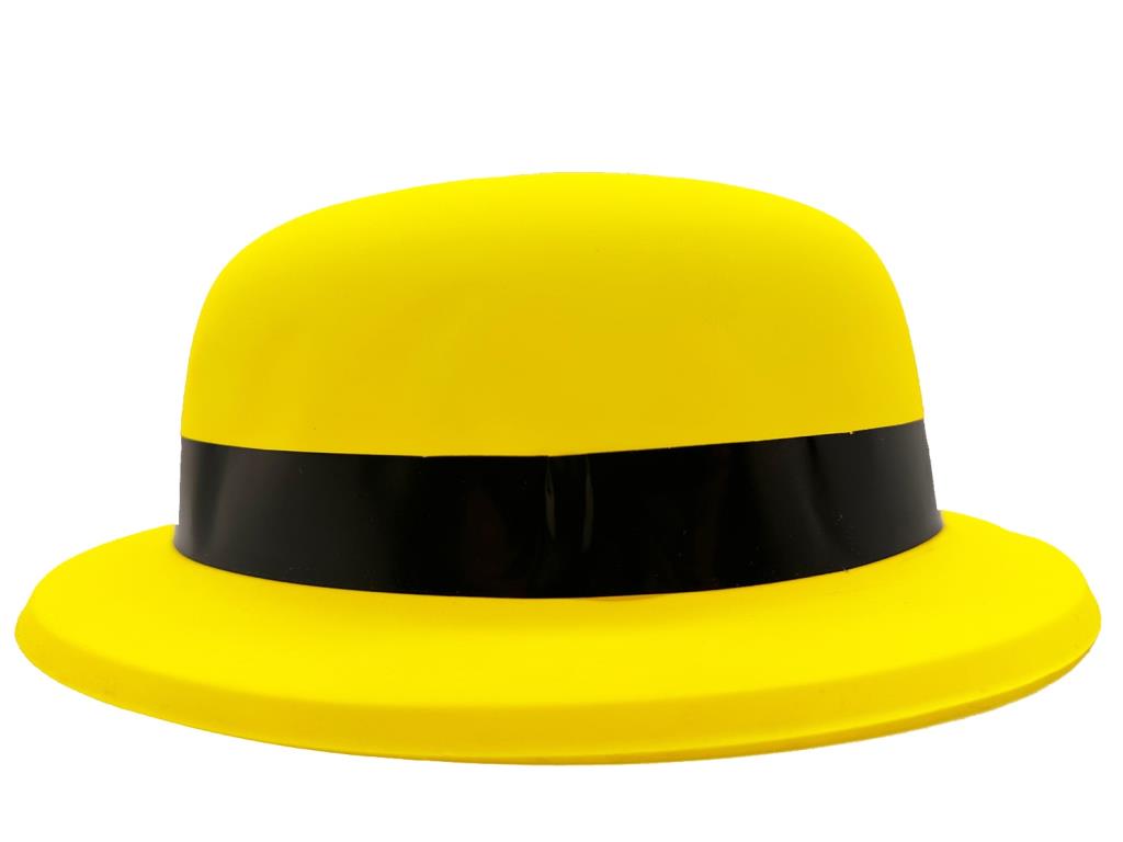 Nessiworld Neon Party Yellow Color Bowler Plastic Party Hat
