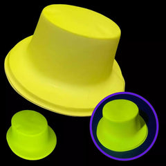 Nessiworld Neon Party Yellow Plastic Fedora Hat