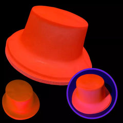 Nessiworld Neon Party Orange Color Plastic Fedora Hat
