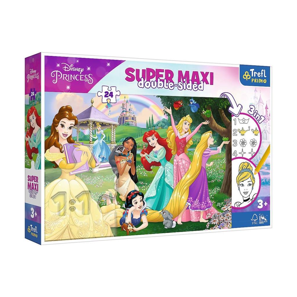 Nessi World PUZZLE-41008 Super Maxi Princess 3IN1 14 Pieces Kids Puzzle