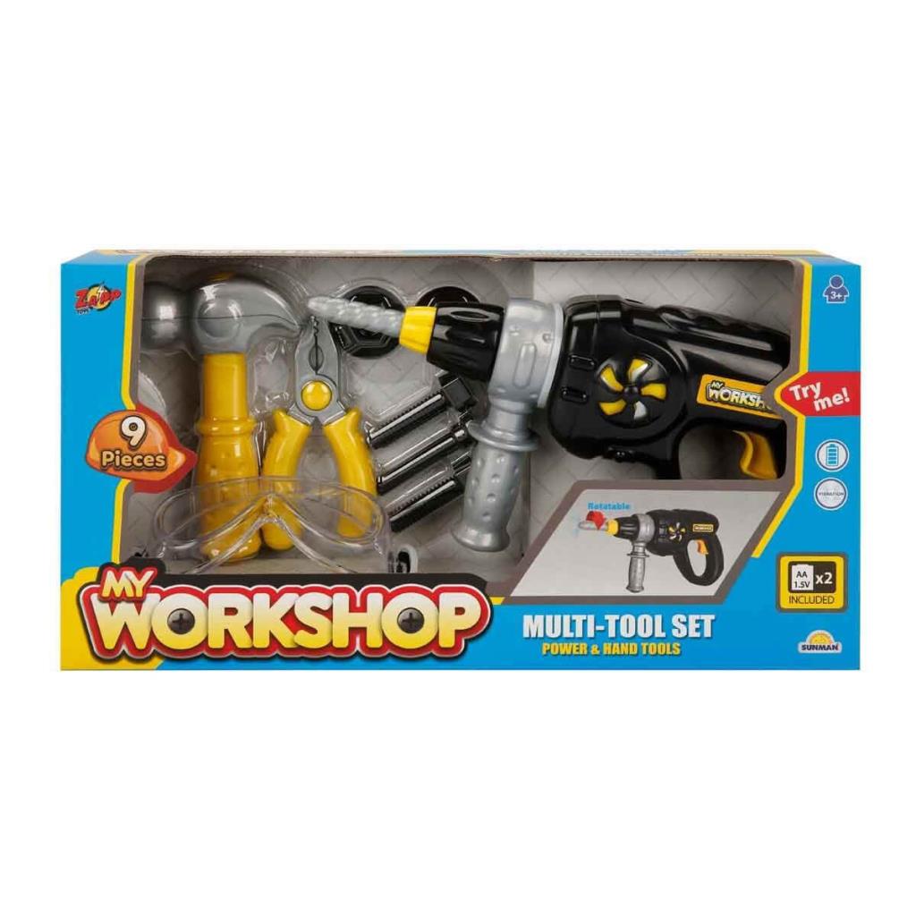 NessiWorld 4606 Zapp Toys My Workshop Kit de réparation de perceuse 9 pièces