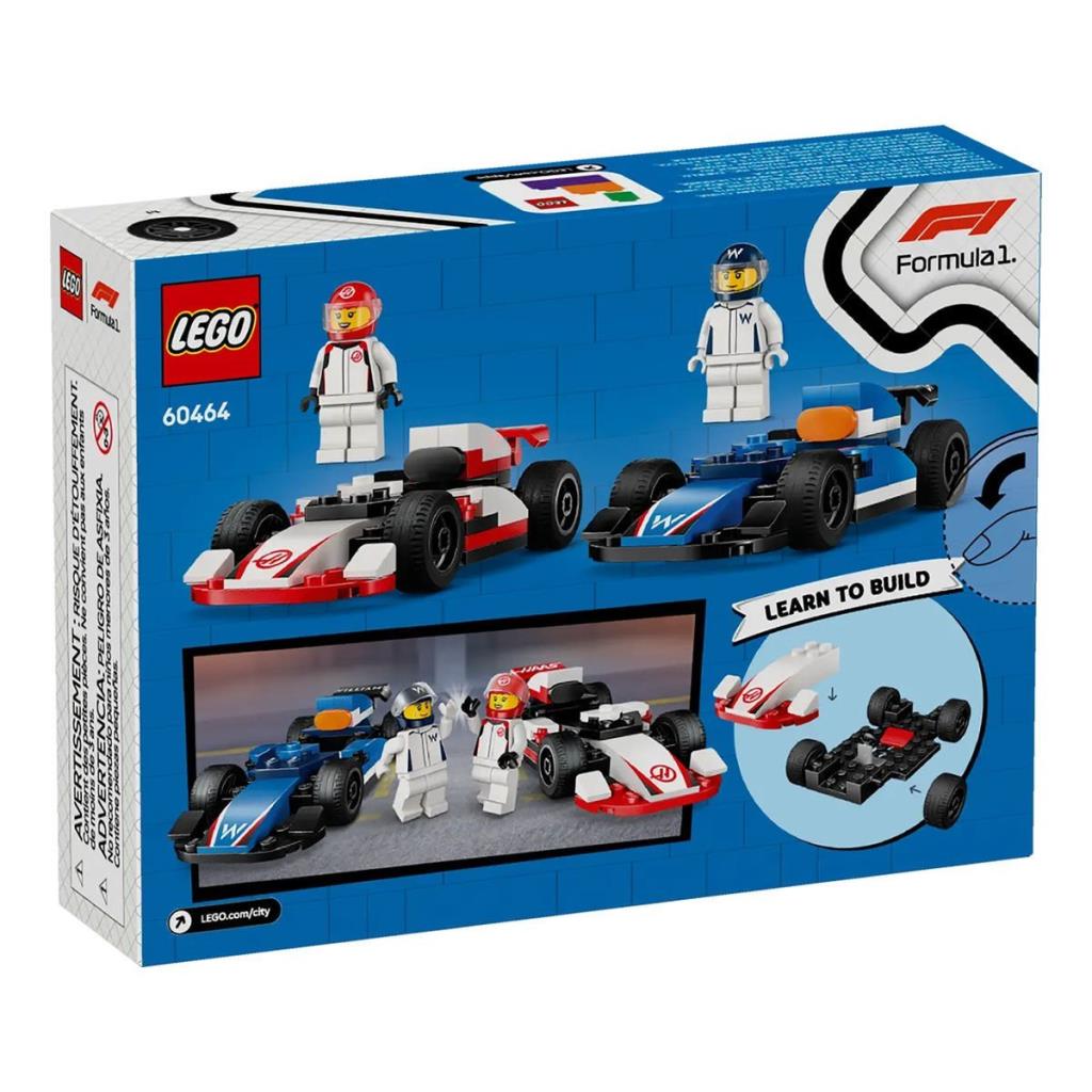 Nessiworld 60464 Lego City F1 Williams Racing and Haas F1 Race Cars 92 pieces +4 years old
