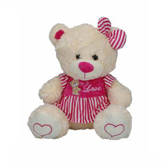 Nessiworld 8334 Sitting Striped Dressed Plush Bear 40 cm - Sunman
