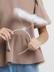 NessiWorld WhiteOtrisFeatheredFlexibleStructureAngelHairAngelCrown