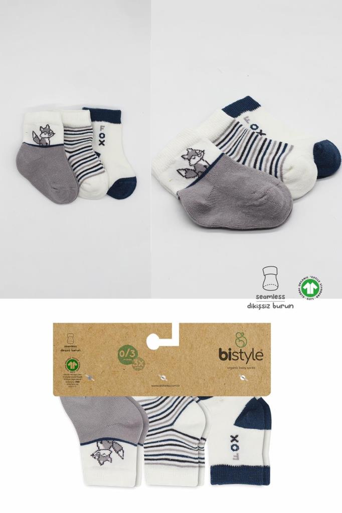 Nessiworld Bistyle 3'Lü Penye Soket Çorap BS10109 Gri