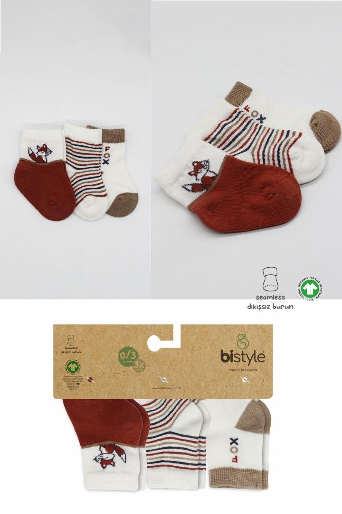 Nessiworld Bistyle 3-Piece Combed Cotton Socks BS10109 Tile