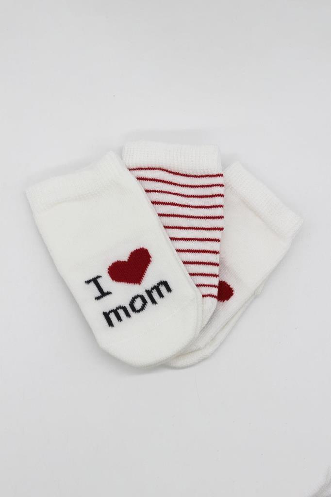 Nessiworld Bistyle Mom Dad 3'Lü Penye Soket Çorap 10123 Ekru