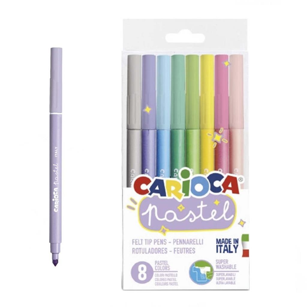 Nessiworld Carioca Pastel Super Washable Felt Tip Crayons 8-Pack
