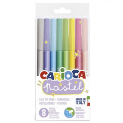 Nessiworld Carioca Pastel Super Washable Felt Tip Crayons 8-Pack