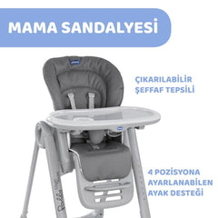 Nessiworld Chicco Polly Magic Relax High Chair Gray Melange