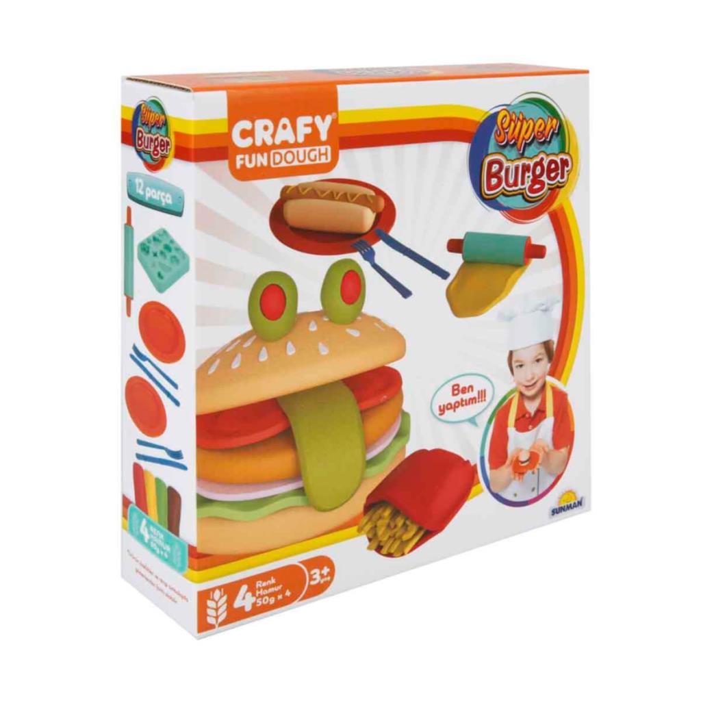 Nessiworld Craft Super Burger Play Dough Set 200 gr. 12 Pieces