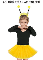 NessiWorld Yellow Bee Tutu Skirt and Yellow Pompom Bee Crown Set for Shows
