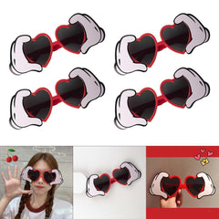 Nessiworld Red Color Heart Shaped Hand Figured Party Glasses 21x8 cm