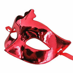 NessiWorld Red Color Costume Party Extra Shiny Ball Mask 15x10 cm