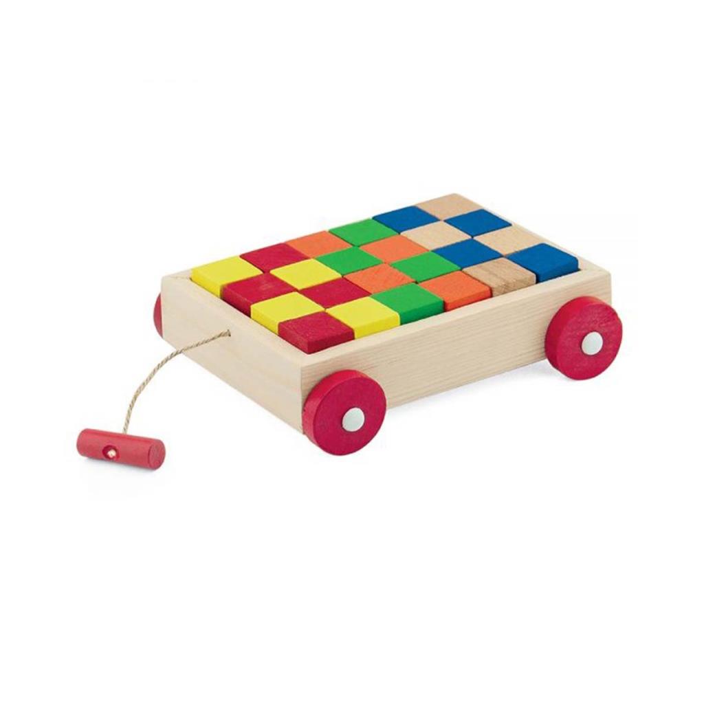 Nessiworld Boxed Wooden Colorful Cube Block Car