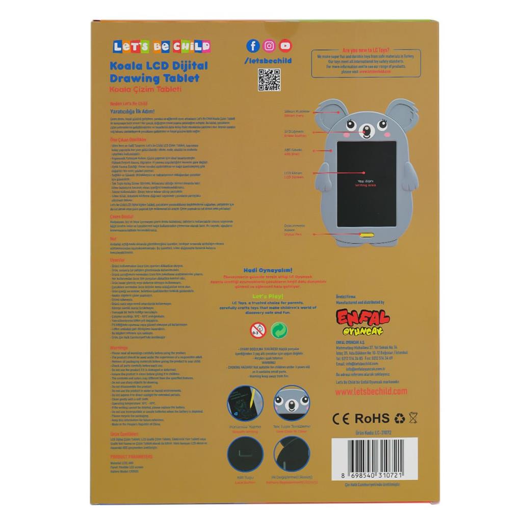 Nessiworld LC-31072 Koala Drawing Tablet 8.5 inch - Lets be Child