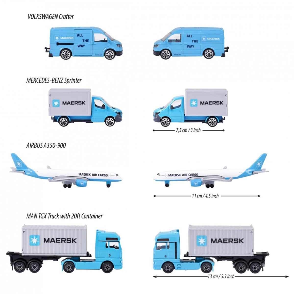 Nessiworld Majorette Maersk Temalı Lojistik 4'lü Koleksiyon Paketi