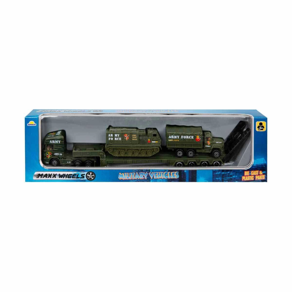 Nessiworld Maxx Wheels Military Vehicle Carrier Set