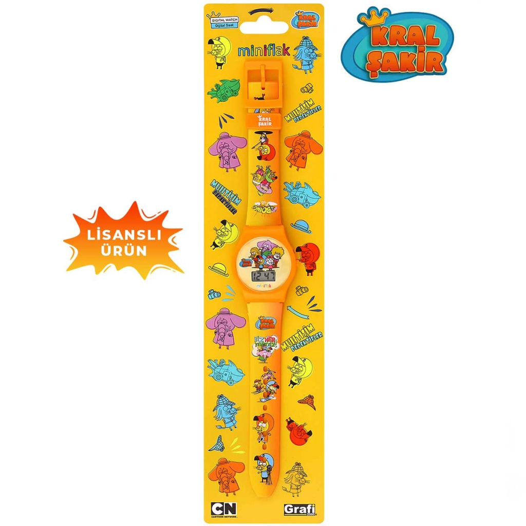 Nessiworld MiniFlak Licensed King Şakir KS7152 Yellow Children's Wristwatch