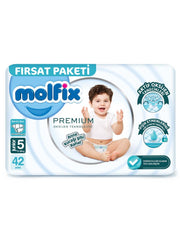 Nessiworld Molfix Premium Bebek Bezi Fırsat Paketi 5 Beden 11-18 Kg 42 Adet
