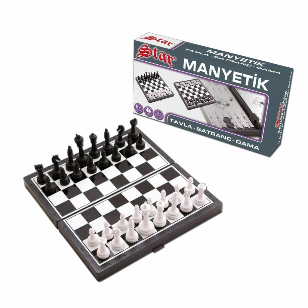 Nessiworld Nessiworld 1050170 Magnetic Chess-Backgammon 2 in 1 -Starokey