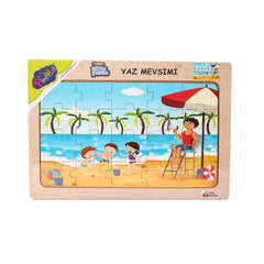 NessiWorld ONY-117/118/119/120 Wooden Educational Puzzle - Summer Season