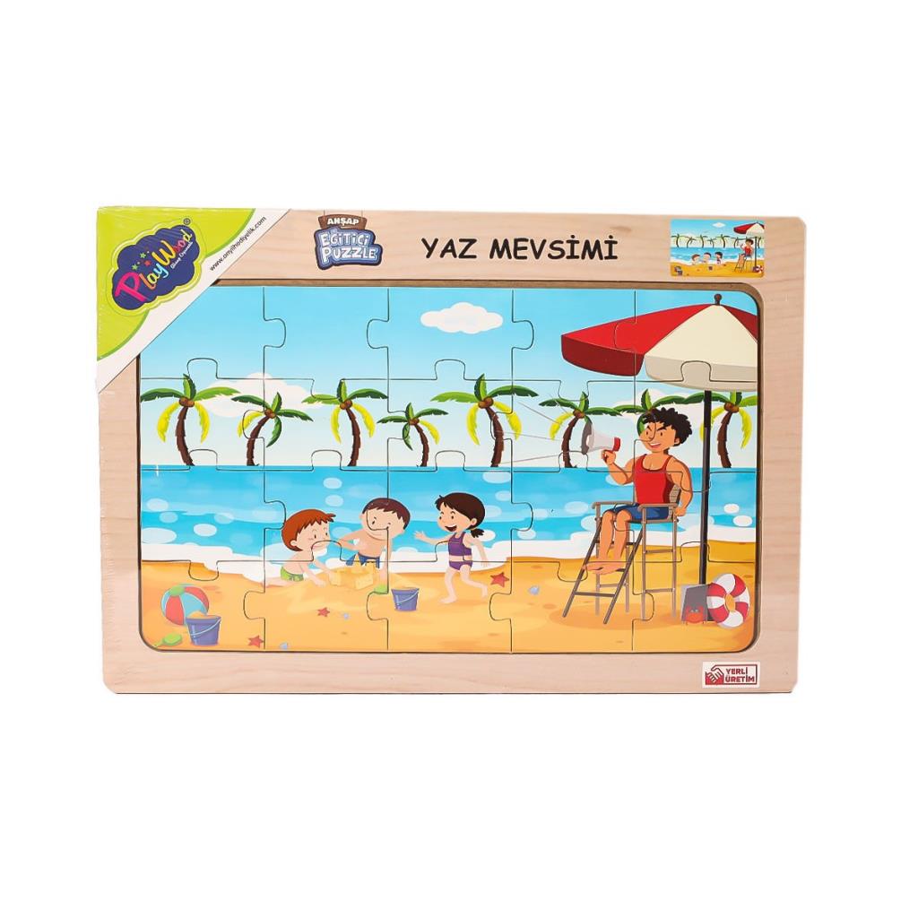 NessiWorld ONY-117/118/119/120 Wooden Educational Puzzle - Summer Season