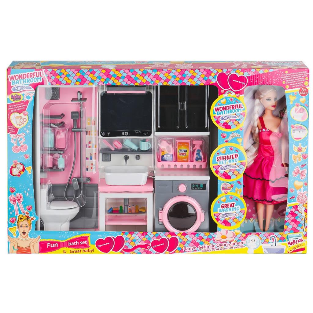 Nessiworld OYD-02393 Bebek ile Banyo Seti Oyun Zamanı -Oydaş Oyuncak